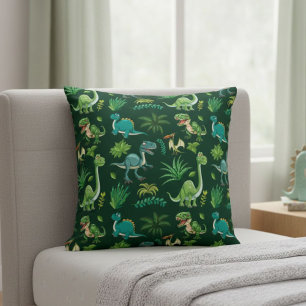 Cojín Decorativo Green Dinosaur Print Decorative Pillow