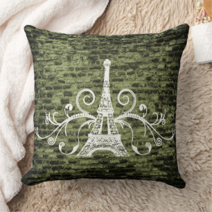 Cojín decorativo Green Eiffel Toalla Grunge