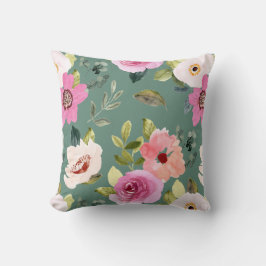 Cojín Decorativo Green & Floral pretty throw cushion