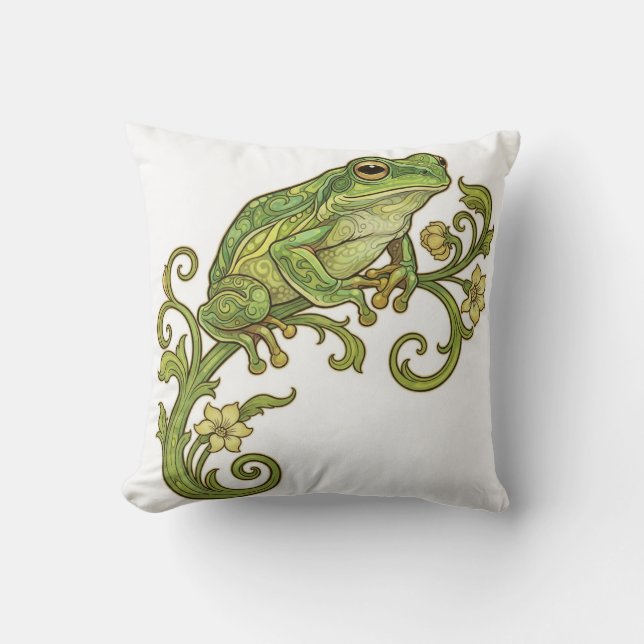 Cojín Decorativo Green Frog Throw Cushion (Anverso)