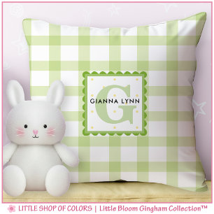 Cojín Decorativo Green Gingham Monogrammed