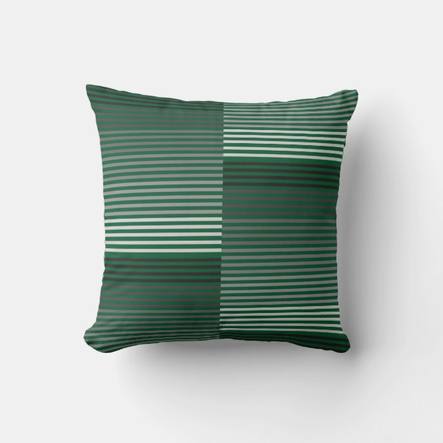 Cojín Decorativo Green, Gray, Black, White Stripes (Anverso)