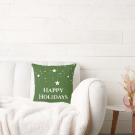Cojín Decorativo Green Happy Holidays Merry Christmas