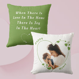 Cojín Decorativo Green Hearts Custom Photo Pillow