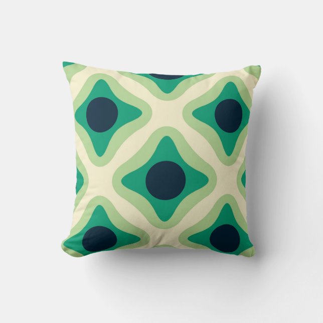 Cojín Decorativo  Green & Navy Geometric Patter Throw Pillow (Anverso)