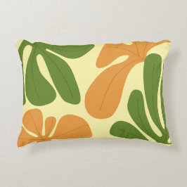 Cojín Decorativo Green & Orange Modern Abstract Floral