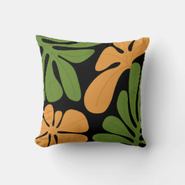 Cojín Decorativo Green & Orange Modern Abstract Floral