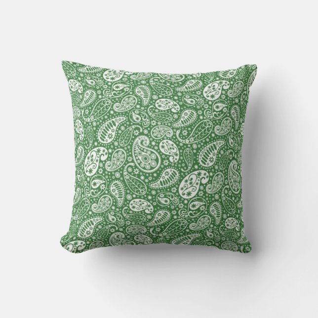 Cojín decorativo Green Paisley" (Anverso)