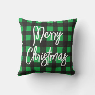 Cojín Decorativo Green Plaid Merry Christmas