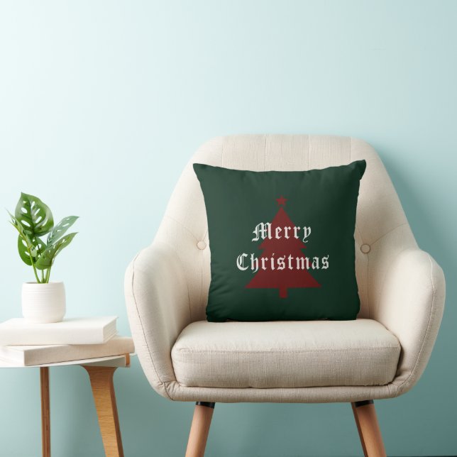 Cojín Decorativo Green & Red "Merry Christmas" Throw Pillow (Silla)