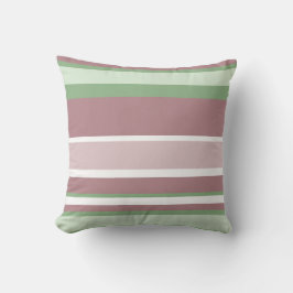 Cojín Decorativo Green, Rose and Pink Stripes