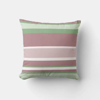 Cojín Decorativo Green, Rose and Pink Stripes