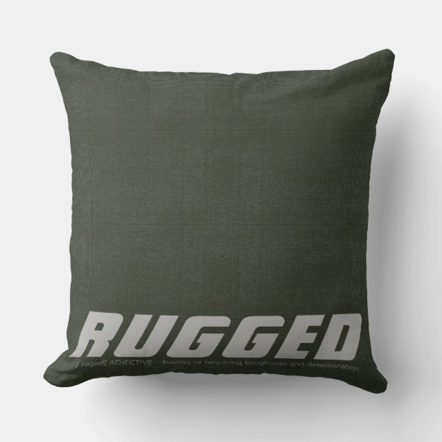 Cojín Decorativo Green RUGGED rudo decidido masculino (Anverso)