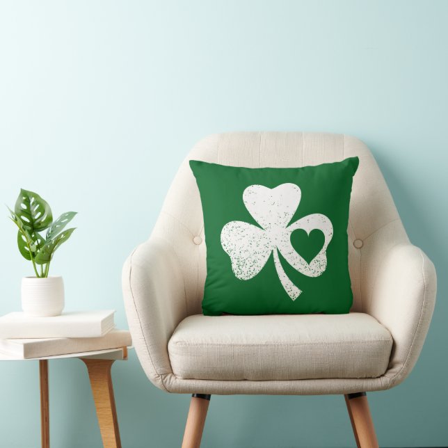 Cojín Decorativo Green St Patricks Day Irish Patty's Heart Shamrock (Silla)