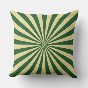 Cojín Decorativo Green Sun Funky Rays Retro Stripes