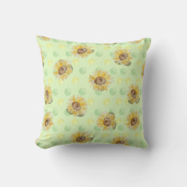 Cojín decorativo Green Sunflower Polka Dot