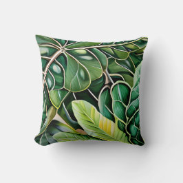 Cojín Decorativo Green Tropical Leaves Housewarming Gift