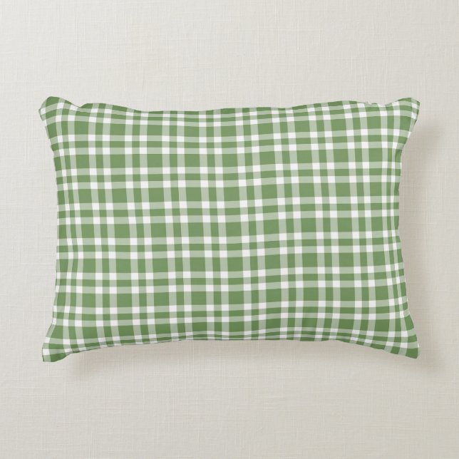 Cojín Decorativo Green White Plaid Pattern (Anverso)