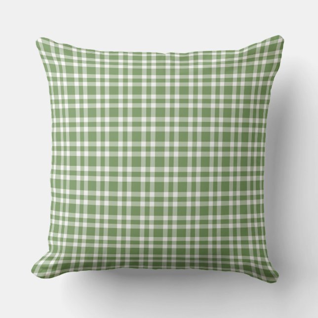 Cojín Decorativo Green White Plaid Pattern (Anverso)