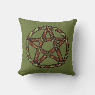 Cojín Decorativo Green Witch Pentacle Nature Wicca