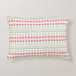 Cojín Decorativo Green-Yellow-Red Pixel knit Pattern