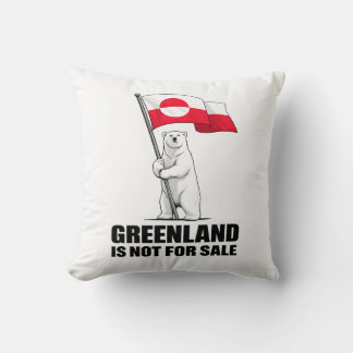 Cojín Decorativo Greenland Is Not for Sale Polar Bear With Flag