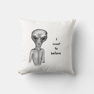 Cojín Decorativo Grey Alien , quiero creer
