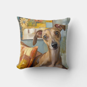 Cojín Decorativo Greyhound en un sofá