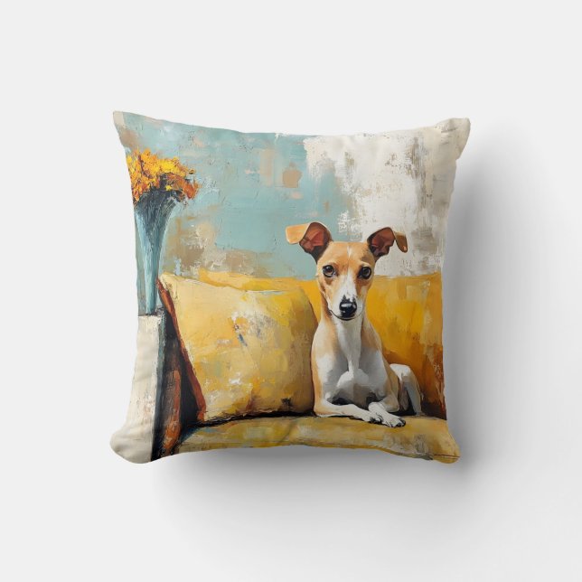 Cojín Decorativo Greyhound en un sofá (Anverso)