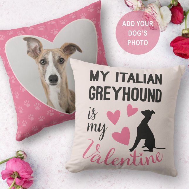 Cojín Decorativo Greyhound italiano es mi película de San Valentín (Subido por el creador)