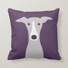 Cojín Decorativo Greyhound, Italiano Greyhound o Whippet Dog Violet