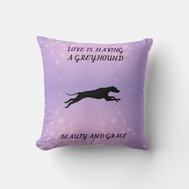 Cojín Decorativo GREYHOUND lanza almohada. (Anverso)