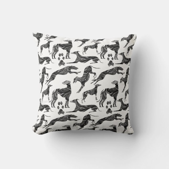 Cojín Decorativo Greyhound Marble Silhouettes (Anverso)