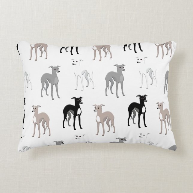 Cojín Decorativo Greyhounds italiano o Whippets Mid Century Modern  (Anverso)