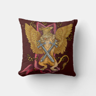 Cojín Decorativo Griffin místico con espadas