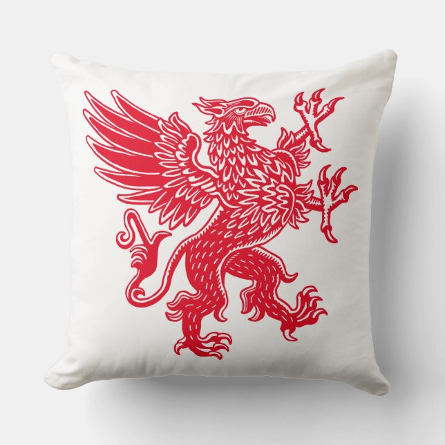 Cojín Decorativo Griffin - Rojo (Anverso)