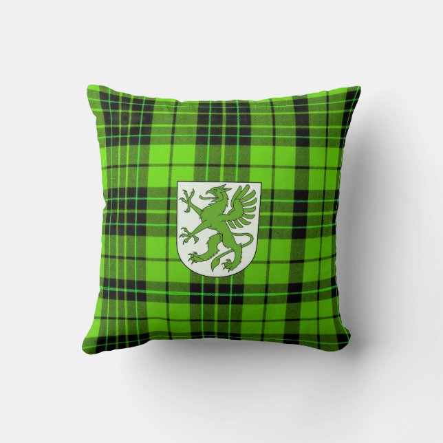 COJÍN DECORATIVO GRIFFIN-TARTAN GREEN (Reverso)