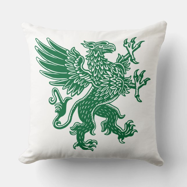 Cojín Decorativo Griffin - Verde Forestal (Anverso)