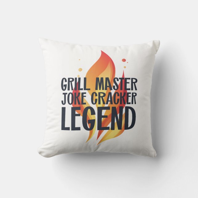 Cojín Decorativo Grill Legend BBQ Poster (Anverso)