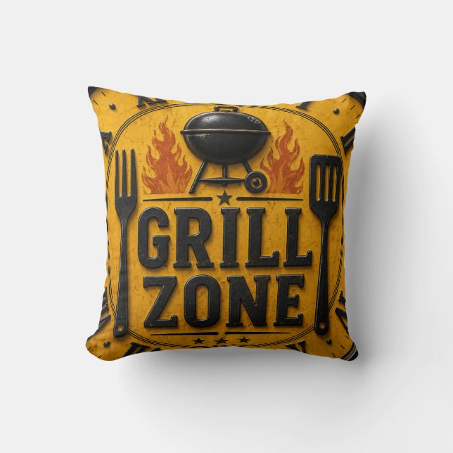 Cojín Decorativo Grill Zone BBQ Grill Master Kitchen Rustic  (Anverso)