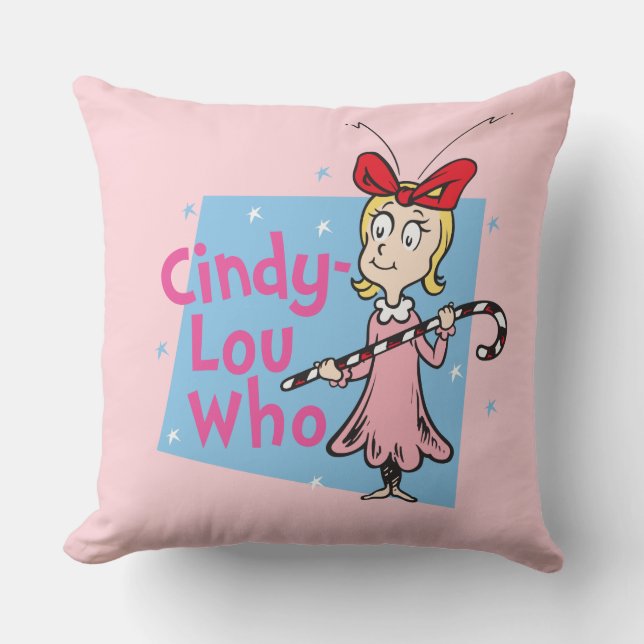 Cojín Decorativo Grinch | Cindy-Lou Who - Candy Cane (Anverso)