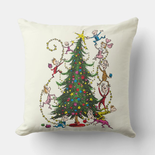 Cojín Decorativo Grinch clásico | Árbol de Navidad (Anverso)