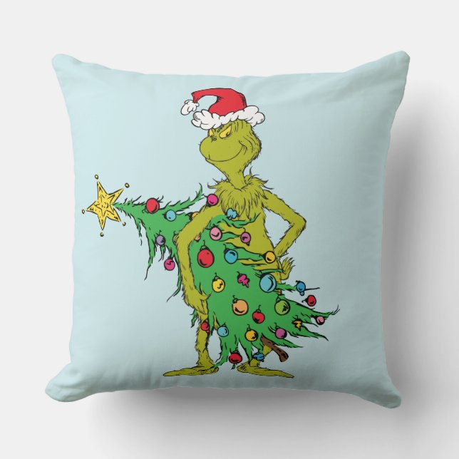 Cojín Decorativo Grinch clásico | Ridículo (Anverso)
