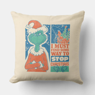 Cojín Decorativo Grinch   Detener Navidad Gráfico Antiguo