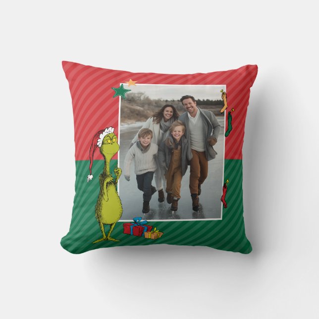 Cojín Decorativo Grinch | Foto Personalizada (Anverso)
