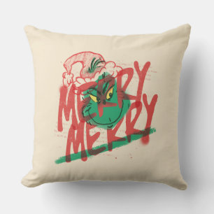 Cojín Decorativo Grinch Gráfico Grunge Alegre Alegre