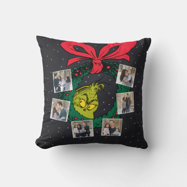 Cojín Decorativo Grinch | Personalized Ornament Throw Pillow (Anverso)