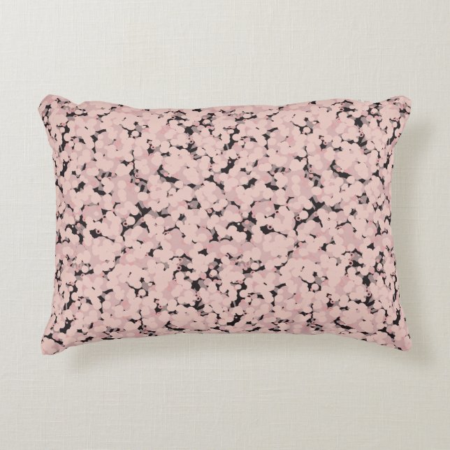 Cojín Decorativo gris abstracto rosa carbón (Anverso)