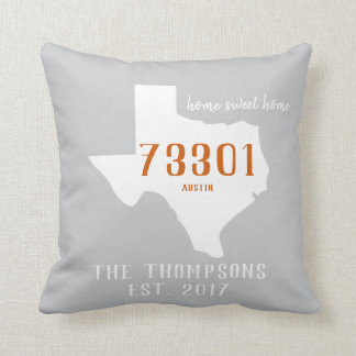 Cojín Decorativo Gris anaranjado de la ciudad de Tejas del código