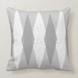 Cojín decorativo Gris Argyle Moderno de Mid Centu